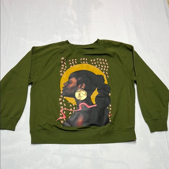 Women’s Black history month green pullover sweater graphic design size XXL - Picture 1 of 11